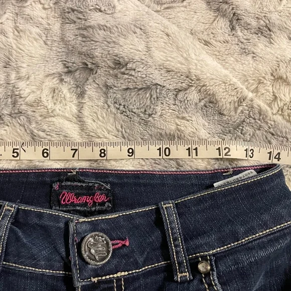 VINTAGE WRANGLER JEANS ,RED STITCHING, S3/4 x34 - Picture 6 of 12